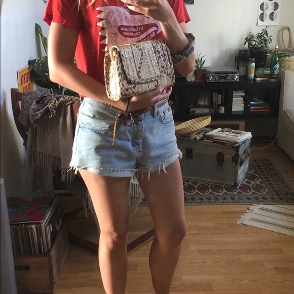 Vintage Wicker Woven Rattan Straw Handbag - Picture 3 of 7